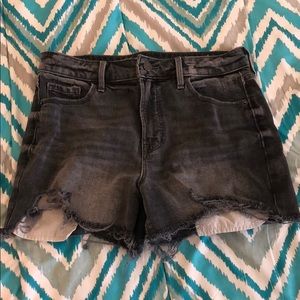 High rise distressed jean shorts